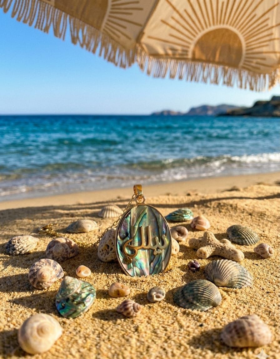 Purple seashell necklace