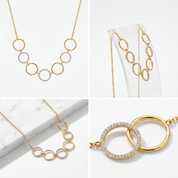 Circle Necklace Colored With Zircon