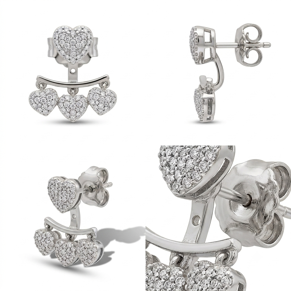 Heart Earrings Like Diamond