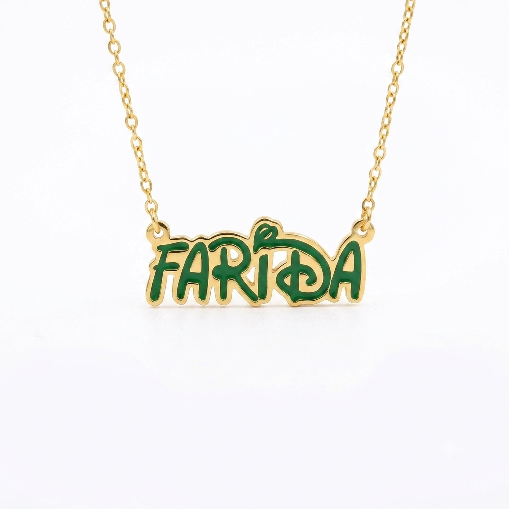 Green Disney Name Necklace