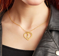 HEART WITH LETTER NECKLACE